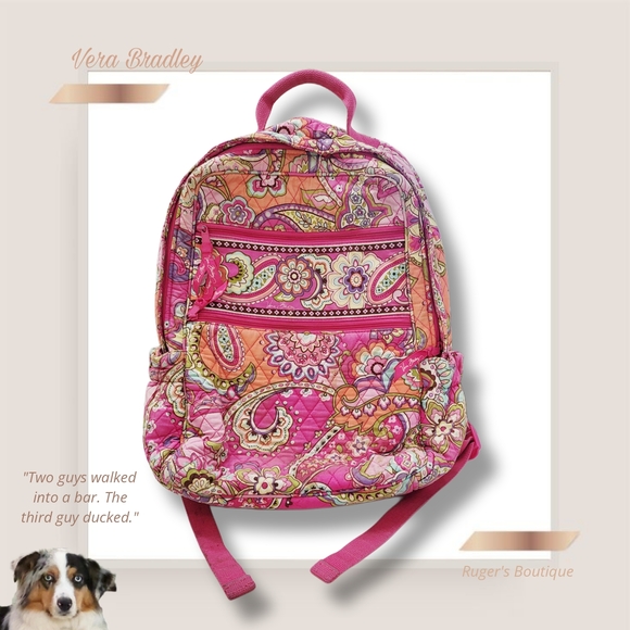 Vera Bradley Pink and Orange Kids Backpack - Picture 8 of 8